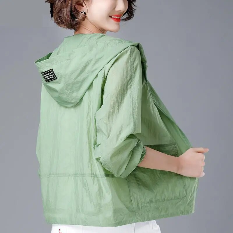 Modern Ylva women's lightweight summer jacket. Breathable zip-up design ideal for active outdoor or travel fashion.