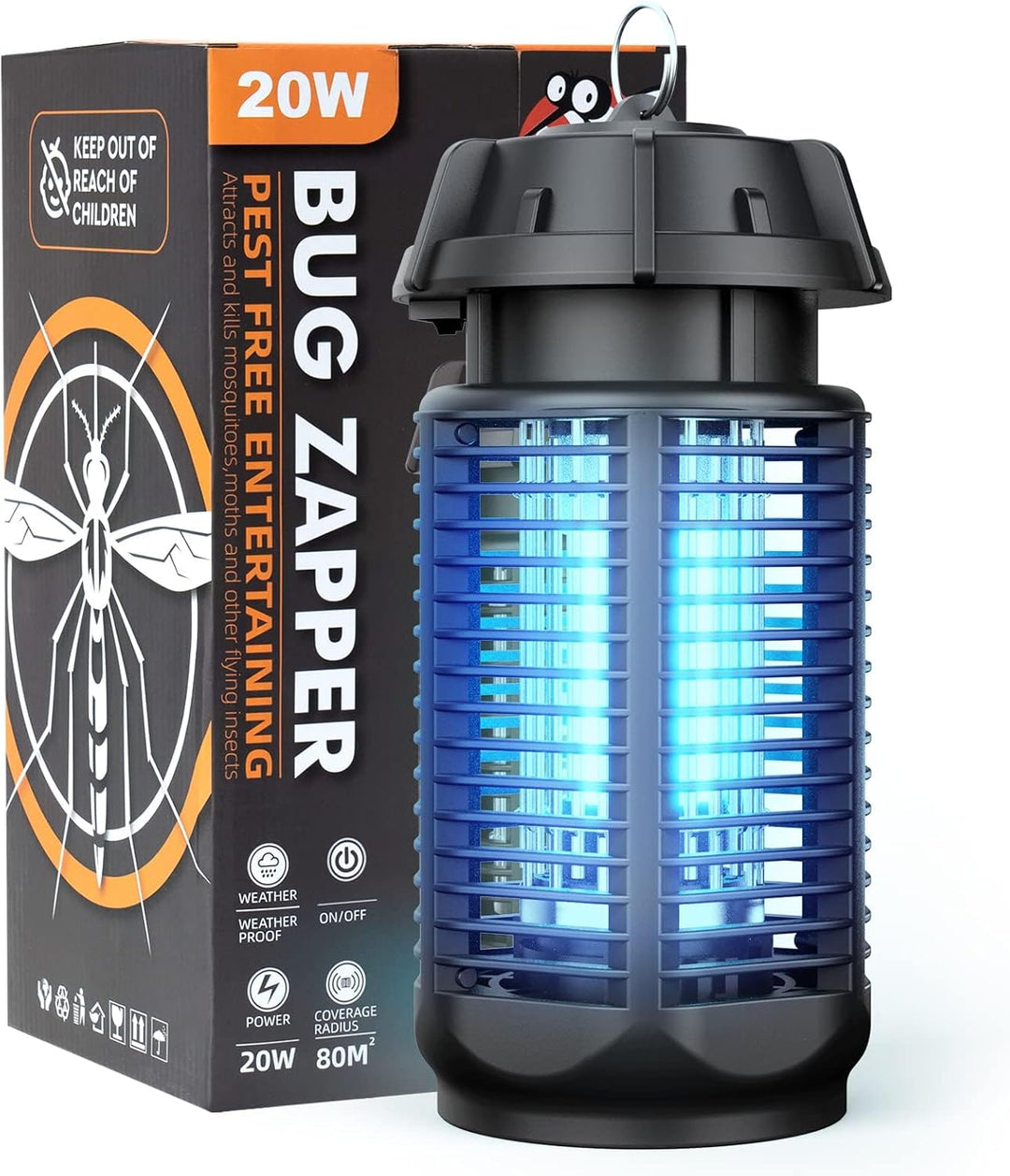 Zeytra Electric Bug Zapper with 20W UV light, 4200V grid for indoor pest control
