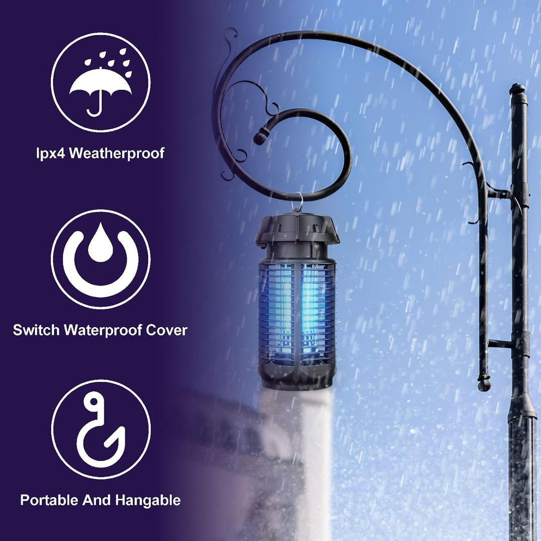 Indoor-outdoor electric bug zapper, featuring a strong 4200V grid for ultimate pest control